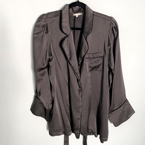 Gold Hawk *NWT* Pewter Grey Blazer / Kimono with Black Piping; SMALL - Picture 9 of 11